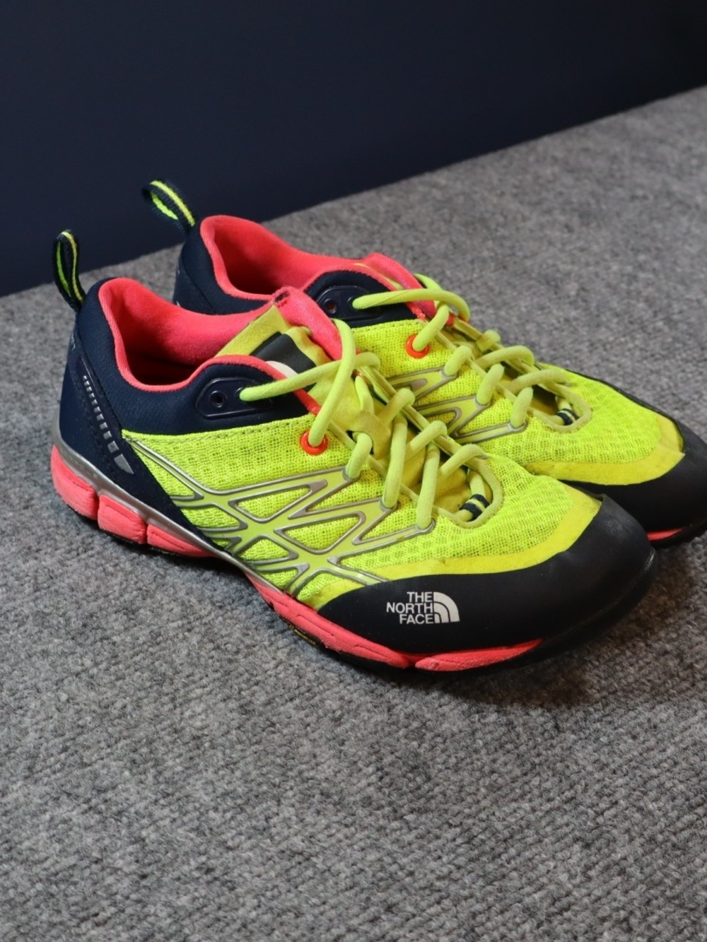The North Face Trail Sneakers Womens 6 Neon Yellow Running Hiking Shoes